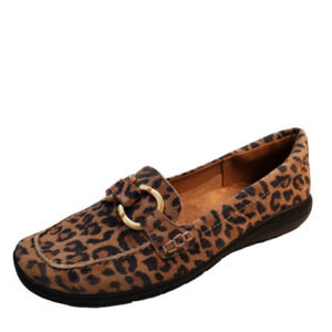 Easy Spirit Womens Casual Shoes Avienta Flat Loafers Leopard Light Natur…